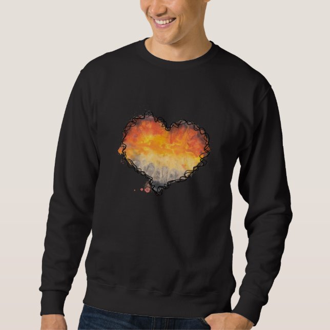Moletom Bear heart community graphic with colourful waterc (Frente)