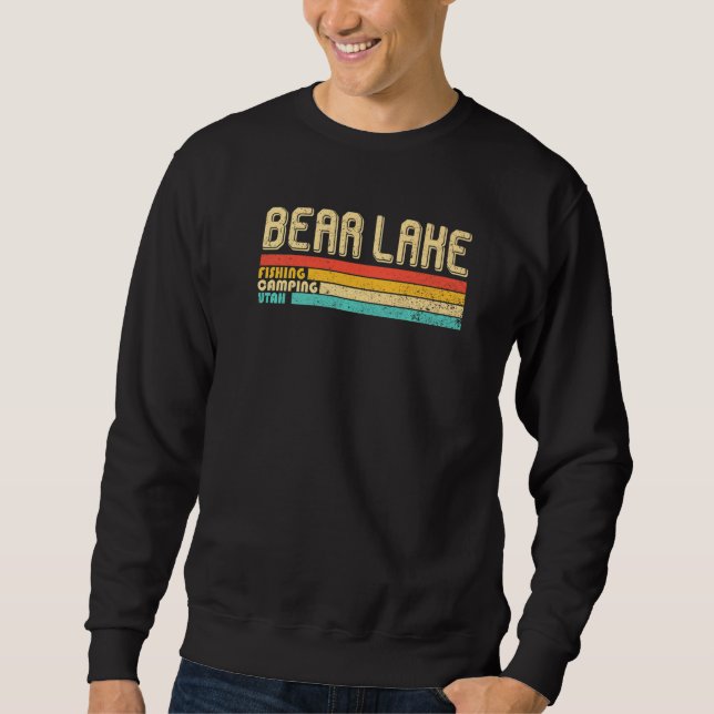 Moletom Bear Lake Utah Vintage Funny Camping Sumário (Frente)