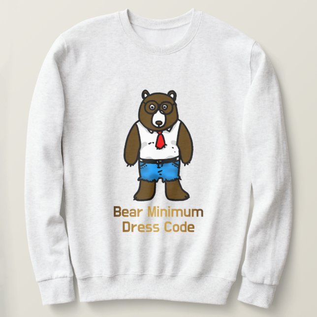 Moletom Bear Mínimo Engraçado Escritório Arte Pun (Frente do Design)