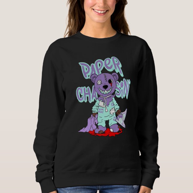 Moletom Bear Paper Chasin' Purple Pulse 1s Matching (Frente)