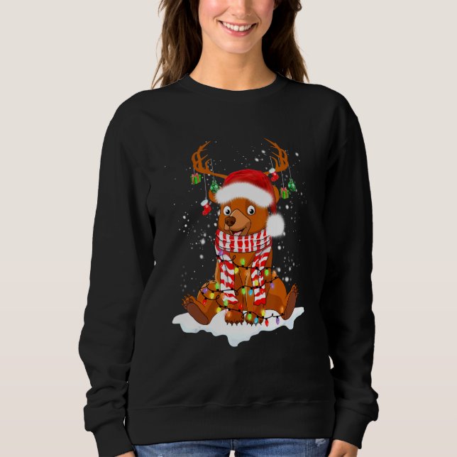 Moletom Bear Reindeer Papais noeis Noel Costume Dançar Na  (Frente)