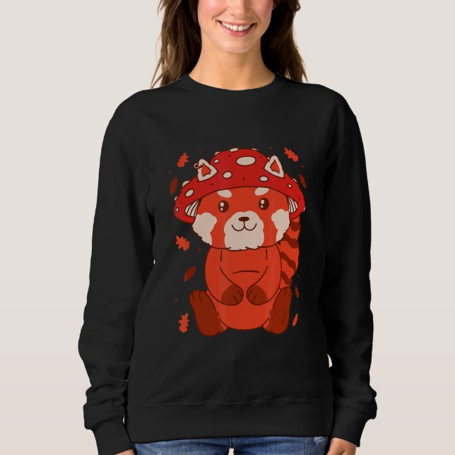 Moletom Bear Toadstool Hat Autumn Cat Bear Red Panda (Frente)