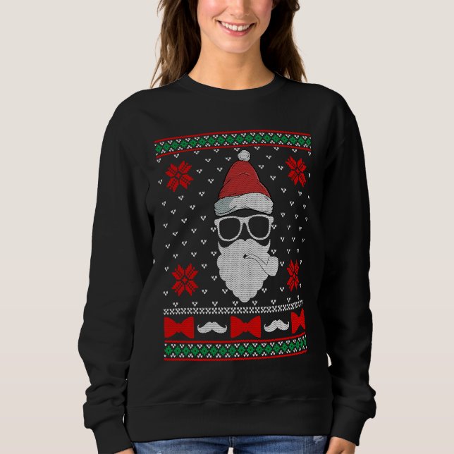 Moletom Beard Proud Santa Hipster Ugly Christmas Holiday P (Frente)