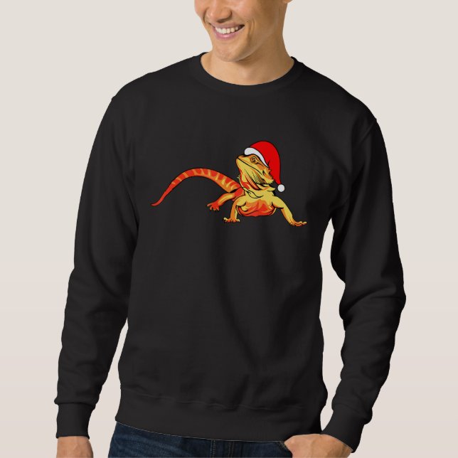 Moletom Bearded Dragon Santa Hat Christmas Pagona Lizard R (Frente)