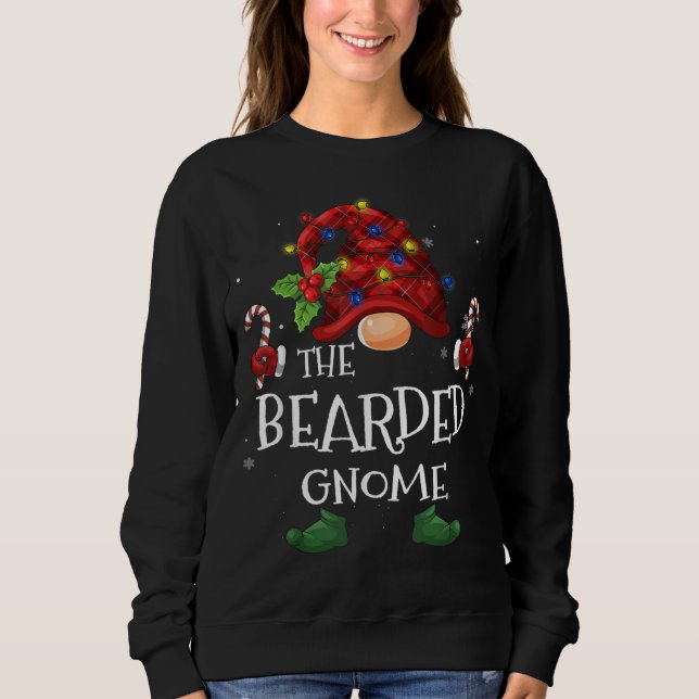 Moletom Bearded Elf Buffalo Plaid Christmas Tree Light (Frente)
