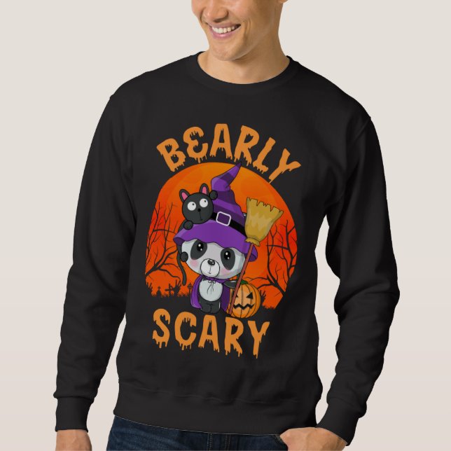 Moletom Bearly Scary Cute Halloween Costume Panda Witch Bl (Frente)