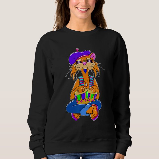 Moletom Beatnik Hippy Cat (Frente)