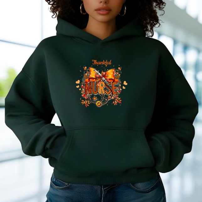 Moletom Beautiful Autumn Colors Bow Thankful Nurse  (Criador carregado)