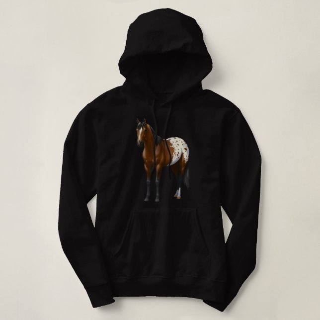 Moletom Beautiful Brown Bay Appaloosa Horse Lover Gift Pre (Frente do Design)