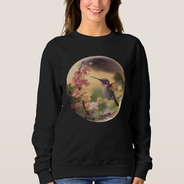Moletom Beautiful Hummingbird Floral Bubble Haven Nature (Frente)