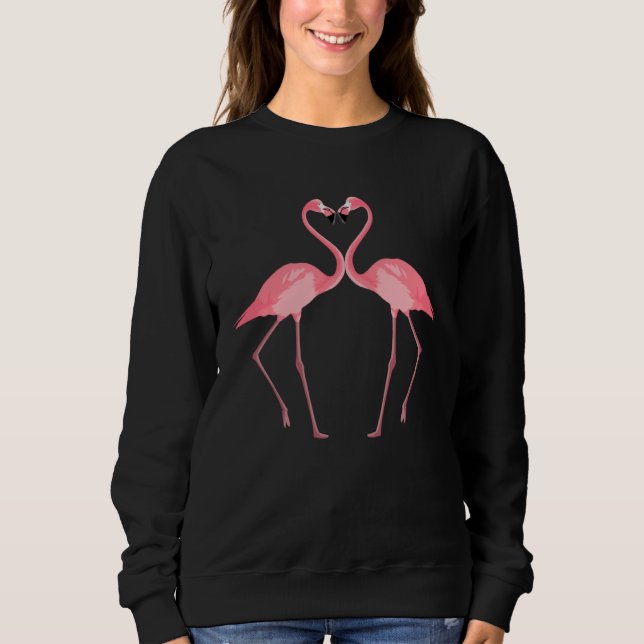 Moletom Beautiful Pink Flamingos Birds Love (Frente)