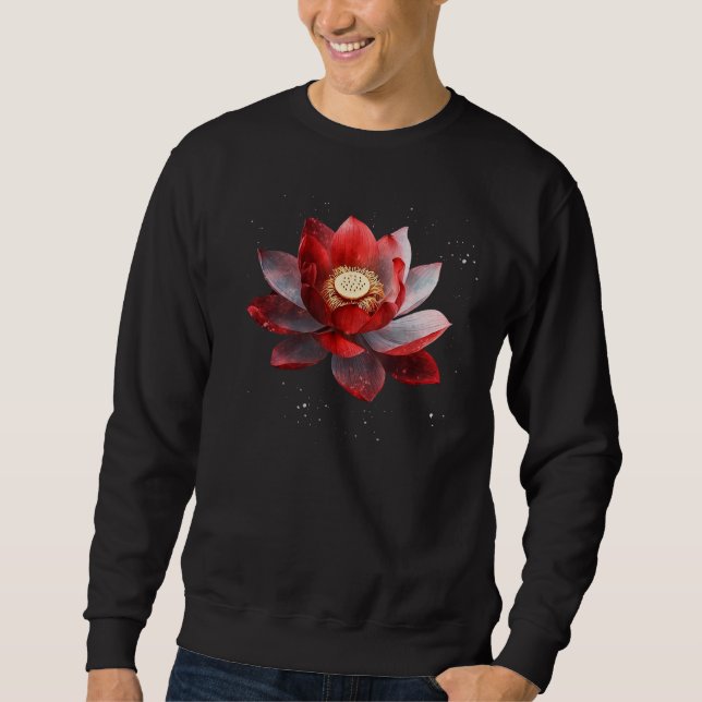 Moletom Beautiful red and white lotus flower spreckels blo (Frente)