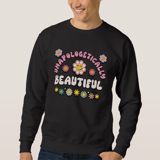 Moletom BEAUTIFUL Retro Groovy Unapologetically BEAUTIFUL (Frente)