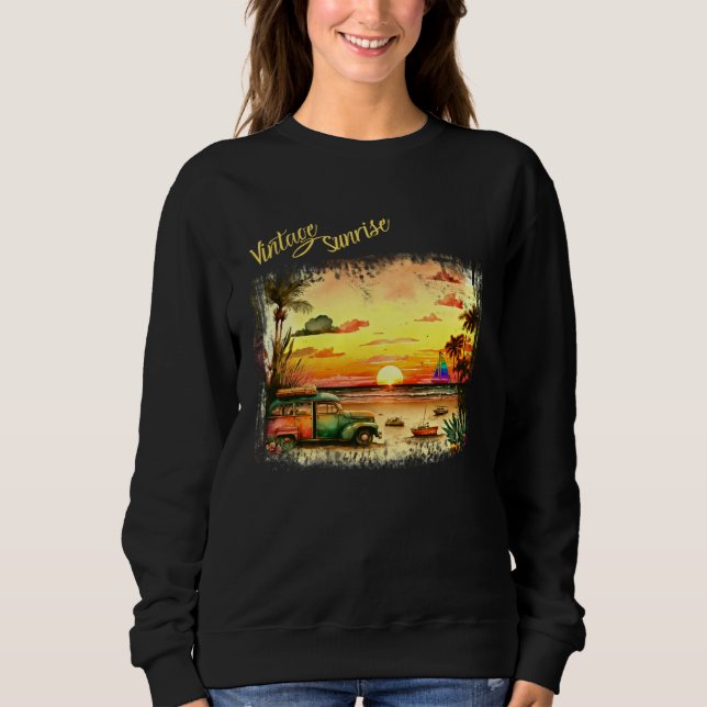Moletom Beautiful Vintage Summer Island Sunrise (Frente)