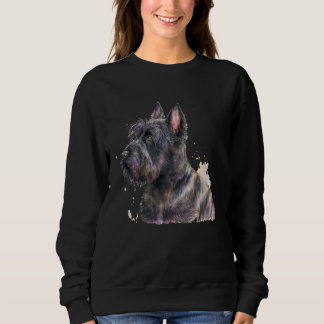 Moletom Beautiful Watercolor Scottish Terrier Portrait