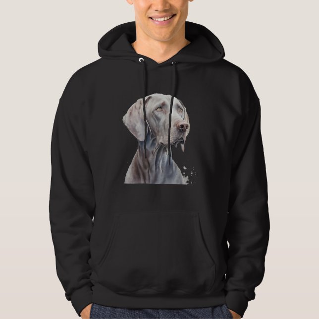 Moletom Beautiful Watercolor Weimaraner Portrait (Frente)