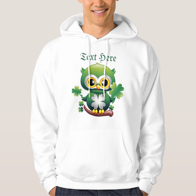 Moletom Bebê Coruja Fofo St Patrick Desenho Animado (Frente)