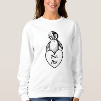 Moletom Bebê Penguin Heart com sua mensagem personalizada