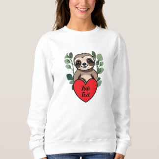 Moletom Bebê Sloth Heart com sua mensagem personalizada