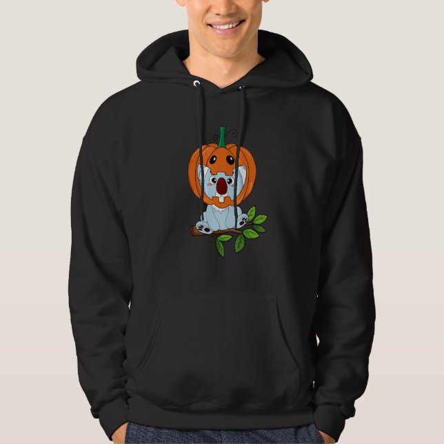 Moletom Bebê Urso Koala Com Capacete de Abóbora Fantasia d (Frente)