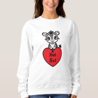 Moletom Bebê Zebra Coração com Sua Mensagem Personalizada