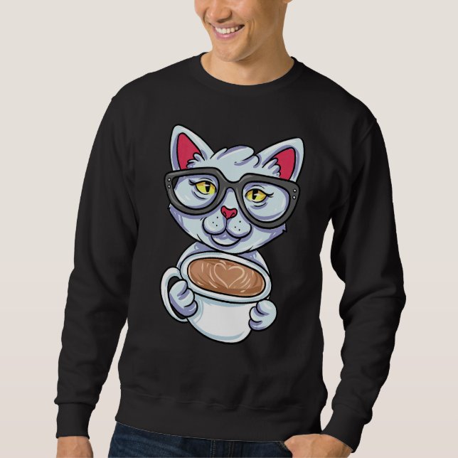 Moletom Bebendo de Gato nerd (Frente)