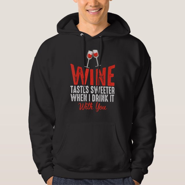 Moletom Bebendo De Vinho Para Parceiro De Bebidas De Vinho (Frente)
