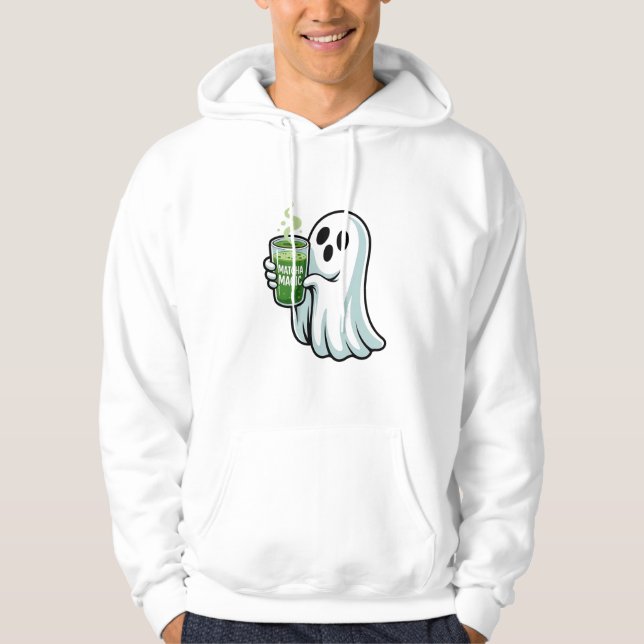 Moletom Bebendo Fantasma do Spookie Halloween Matcha Drink (Frente)