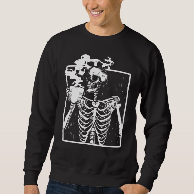 Moletom Bebendo Funny Skeleton Caffeine Lover Coff (Frente)