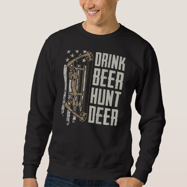 Moletom Beber Cerveja Caçada Engraçada Arco de Archery Eng (Frente)