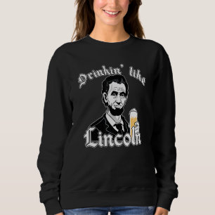 Moletom Bebidas Como Lincoln Usa Bandeira 4 De Julho Quart