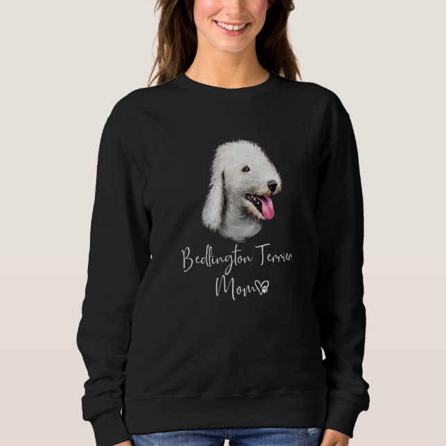 Moletom Bedlington Terrier Mãe Cachorro Cachorro Bonito (Frente)