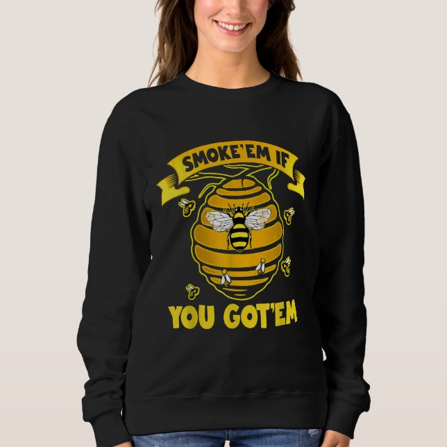 Moletom Bee Bee Puns Beekeeper Fumaça (Frente)