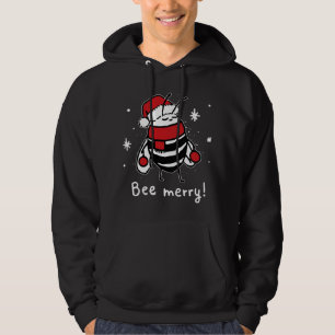 Moletom Bee Feliz Natal - abelha veste santa hat Xmas Gif