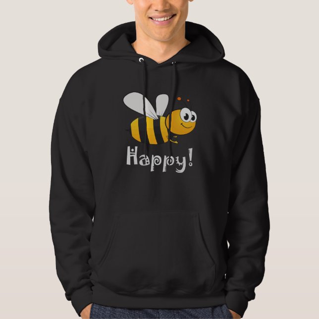 Moletom Bee Happy Mens Womens Kids (Frente)