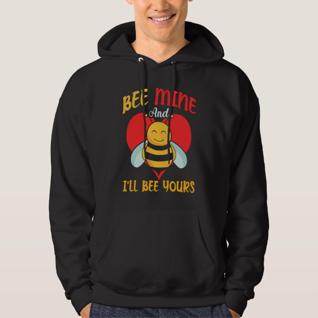 Moletom Bee Mine And I'll Bee Yours Hearts Valentine's Day (Frente)
