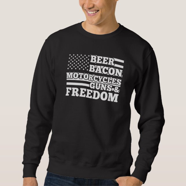 Moletom Beer Bacon Motocicletas Armas e Liberdade Diversão (Frente)