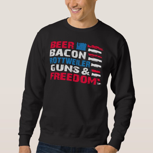 Moletom Beer Bacon Rottweiler Armas e liberdade de imprens (Frente)
