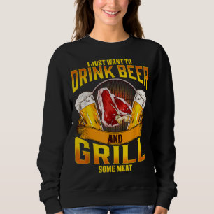 Moletom Beer Beer Grill Meat Griling Barbecue Drinki