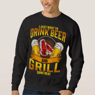 Moletom Beer Beer Grill Meat Griling Barbecue Drinki