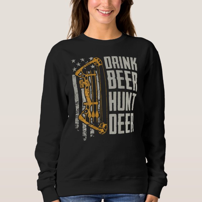 Moletom Beer Beer Hunt Deer Arco caçando Bebendo Archery (Frente)