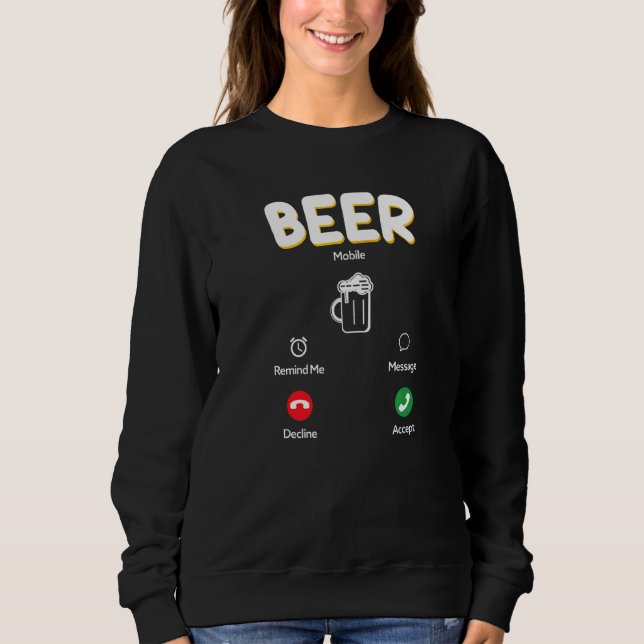 Moletom Beer Drinker Bebado Para Mulheres Pais (Frente)
