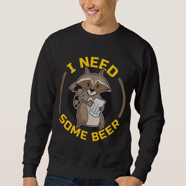 Moletom Beer Drinker Raccoon Beer Glass Preciso De Cerveja (Frente)