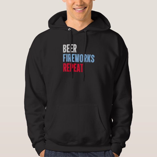 Moletom Beer Fireworks Repete Star 4 de julho Fireworks (Frente)