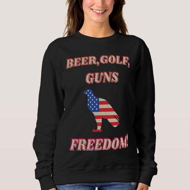 Moletom Beer Golf Guns Freedom  Golfing Dad Husband Grandp (Frente)