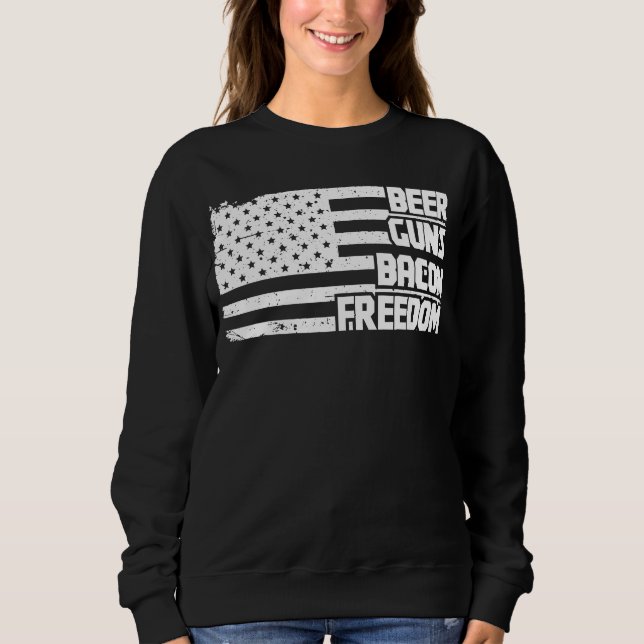 Moletom Beer Guns Bacon Freedom America (Frente)