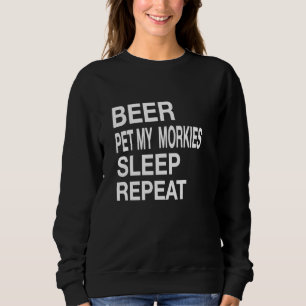 Moletom Beer Pet Morkies Dormir Repetir Cachorro Branco