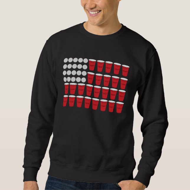 Moletom Beer Pong American Flag 4 de julho St Patricks (Frente)