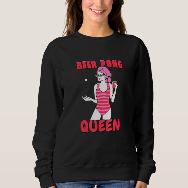 Moletom Beer Pong Queen Beerpong Girl Party (Frente)