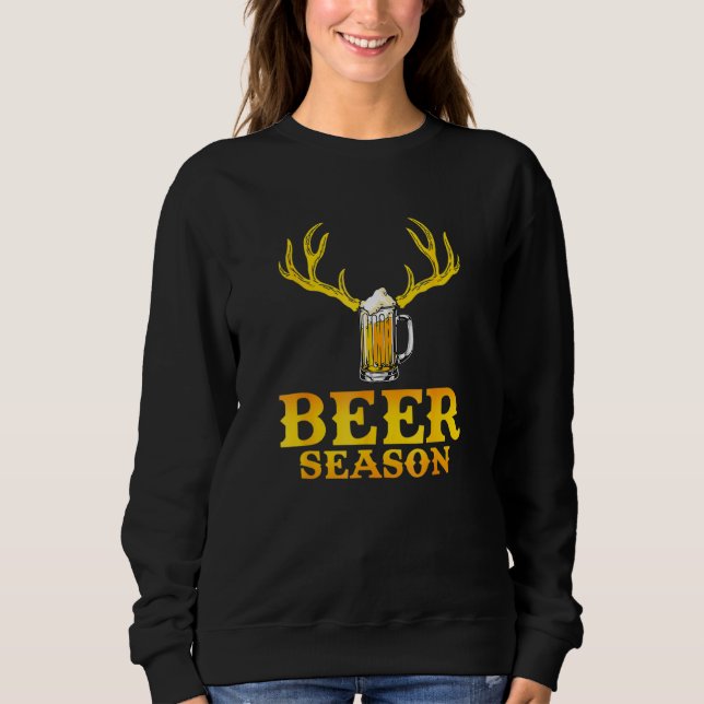 Moletom Beer Season Hunting With Beer And Deer Hunting Div (Frente)